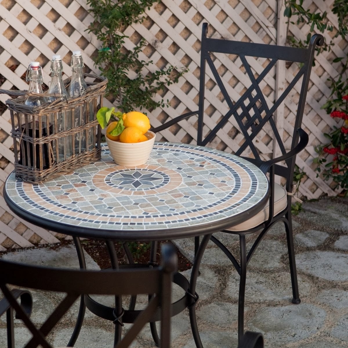 Mosaic outdoor bistro table set